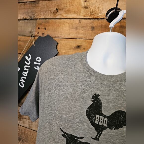 Live Outside The Limits Men's Heather Gray BBQ Smoker Grill Theme shirt Size S - Picture 3 of 12